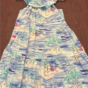 Tropical Print Halter Dress